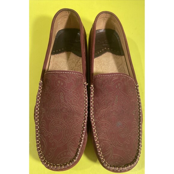 Robert Graham Burgundy Suede Paisley Print Drivers size 11.5 - Picture 1 of 9